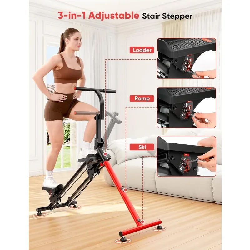 

YOLEO Steppers For Exercise At Home, Adjustable Stair Stepper With 3 Workout Modes,Folding Cardio Stair Master With Handlebar