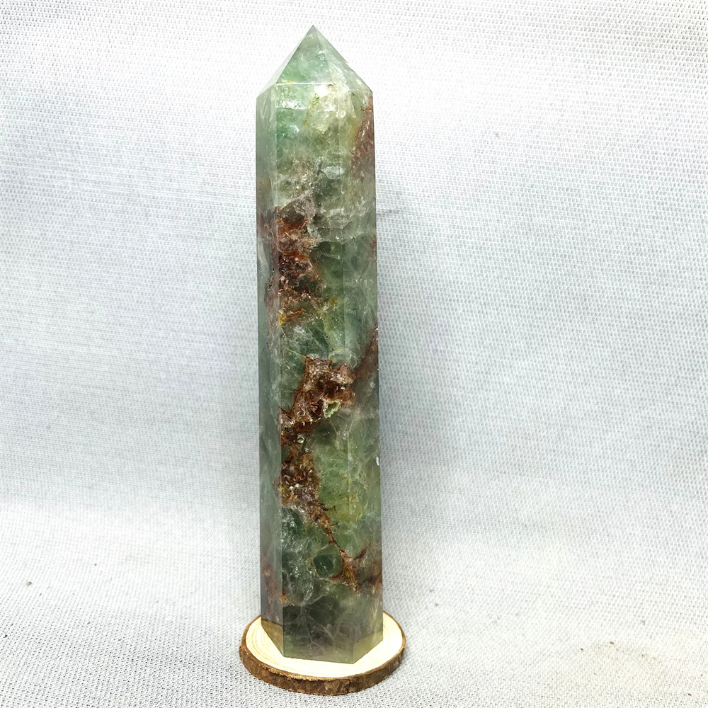 Natural Red Mica Fluorite Tower Obelisk Room Spiritual Decoration Gift Crystal with Stone Healing Witchcraft altar Prayer