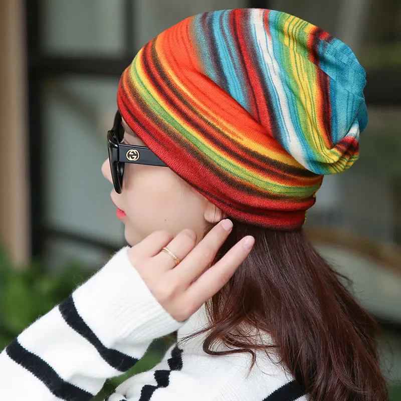 Autumn Winter Beanie Hat Men WomenThin Knitted Hats Skullies Beanies Flannel Warm Bonnet Unisex Multifunction Hedging Cap