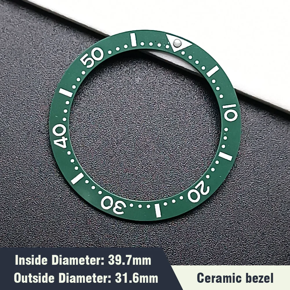 Flat Ceramic Bezel Insert 39.7mm*31.6mm Watch Replacement Watch Parts Watch Cases Replace Accessory Diving Bezel Ring