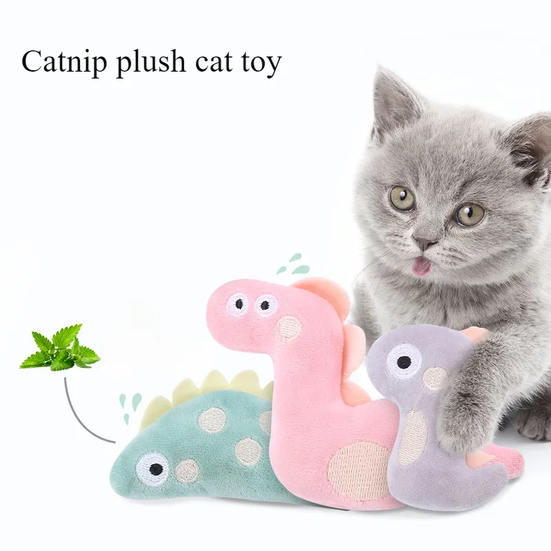 Pet Toys Cute Dinosaur Mini Shaped Plush Animal with Catnip Plush Bite Cat Toy