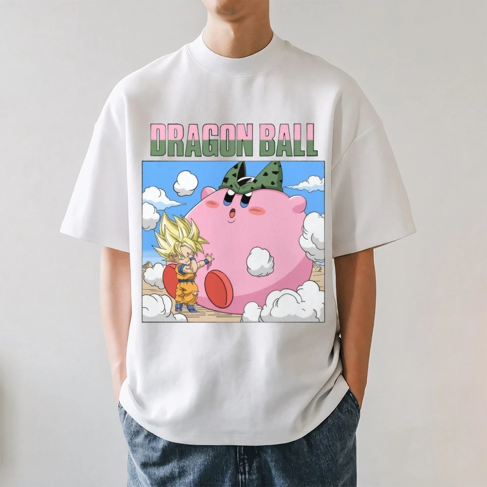 2026 Neues Dragon Ball Kirby T-Shirt im japanischen Stil mit klassischem Aufdruck, Kurzarm-T-Shirt für Herren und Damen, Herren-Oberteile