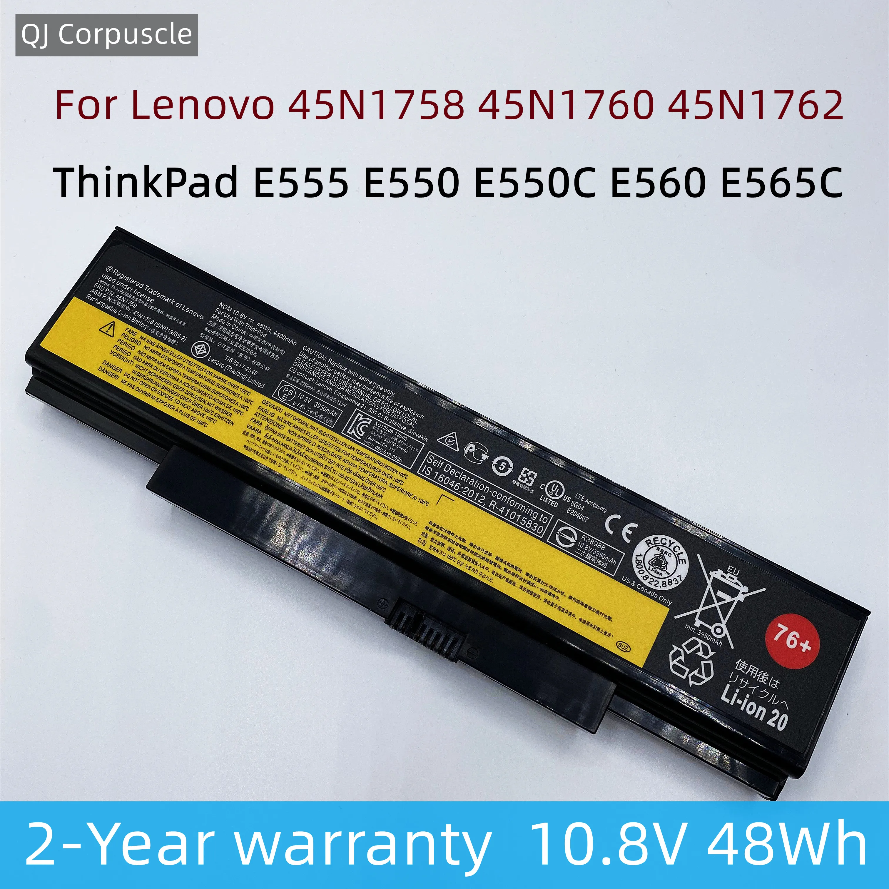 New Original 45N1758 76+ Laptop Battery For Lenovo ThinkPad E555 E550 E550C E560 E565C 45N1759 45N1760 45N1761 45N1762 45N1763