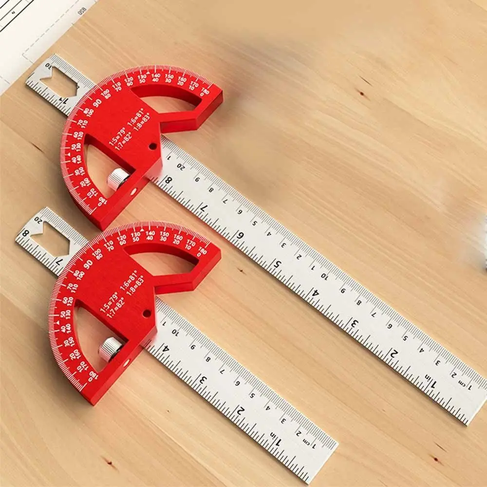 

8/12 Inch Angle Protractor 0-180 Degrees Aluminum Alloy Construction Protractors Adjustable Measuring Scribe Angle Ruler