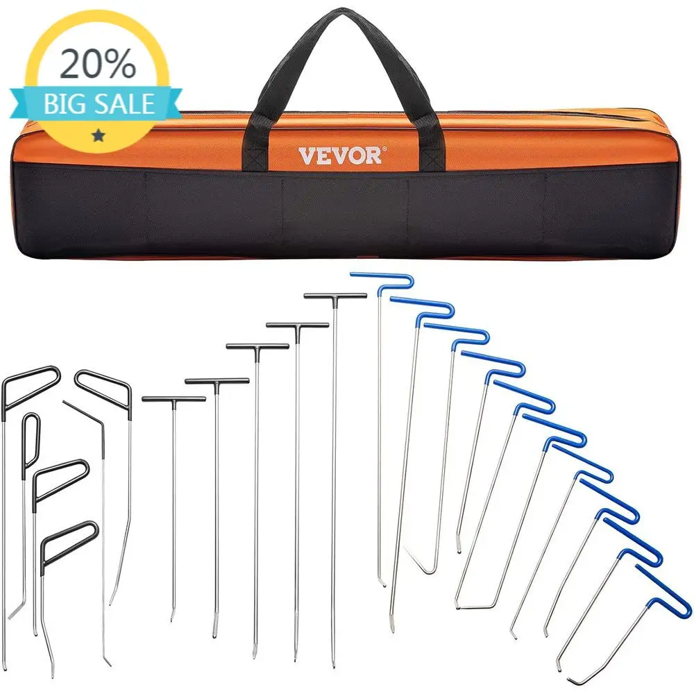

21-Piece Paintless Dent Repair Kit, Stainless Steel Rods, Pro Hail Damage Removal Tools