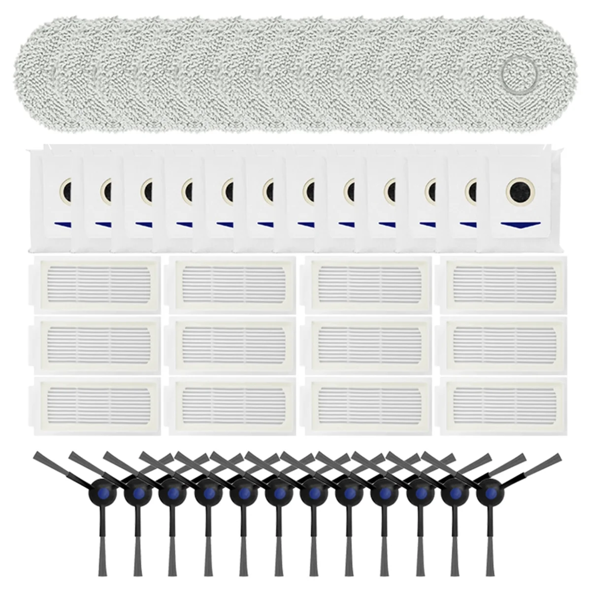 Compatible for Ecovacs Deebot T30 Pro/T30 Pro Omni/T30 Max Side Brush Heap Filter Mop Cloth Dust Bag Accessories Parts