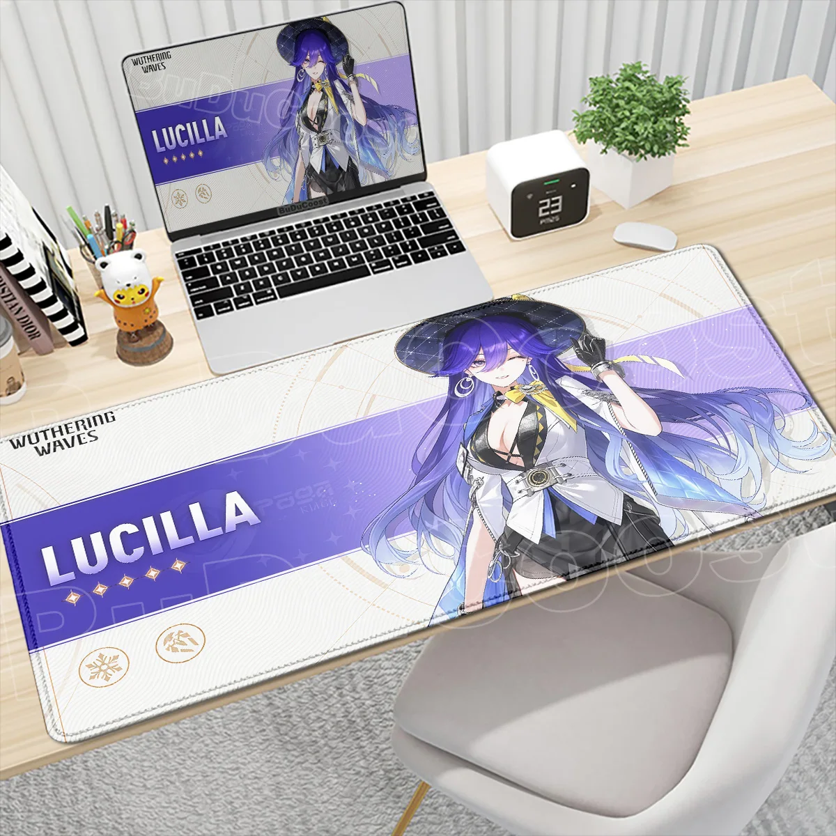 Gaming Computer Anime Kawaii Girl Desktop Mats Cute Lucilla Wuthering Waves Mouse Pad Office Mouse Pads Accessories Keyboard Rug