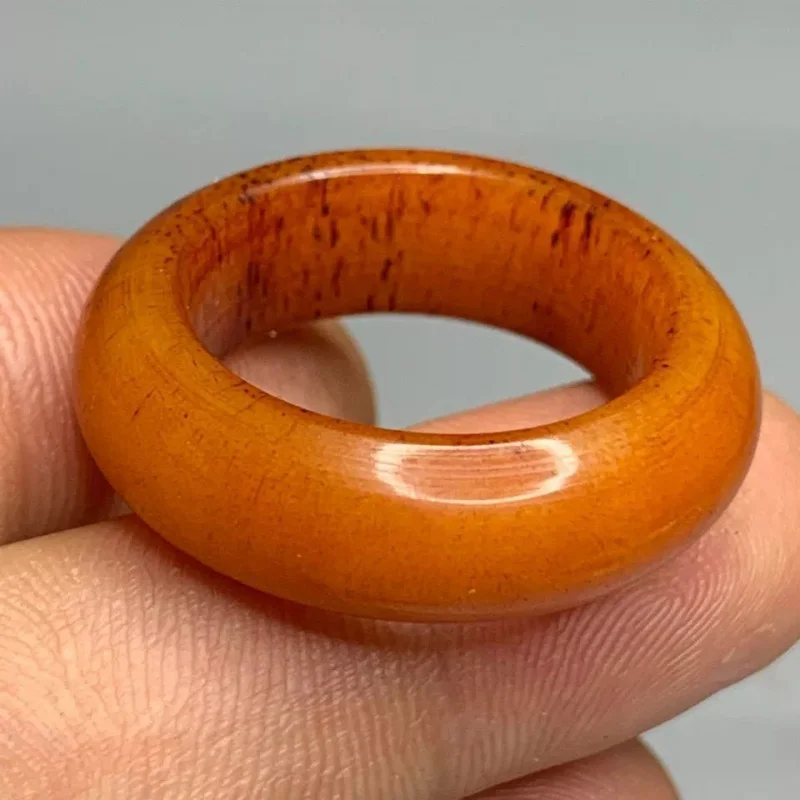 

Antique Tibetan vintage yak bone , Buddhist bead moving ring, DIY jewelry key pendant