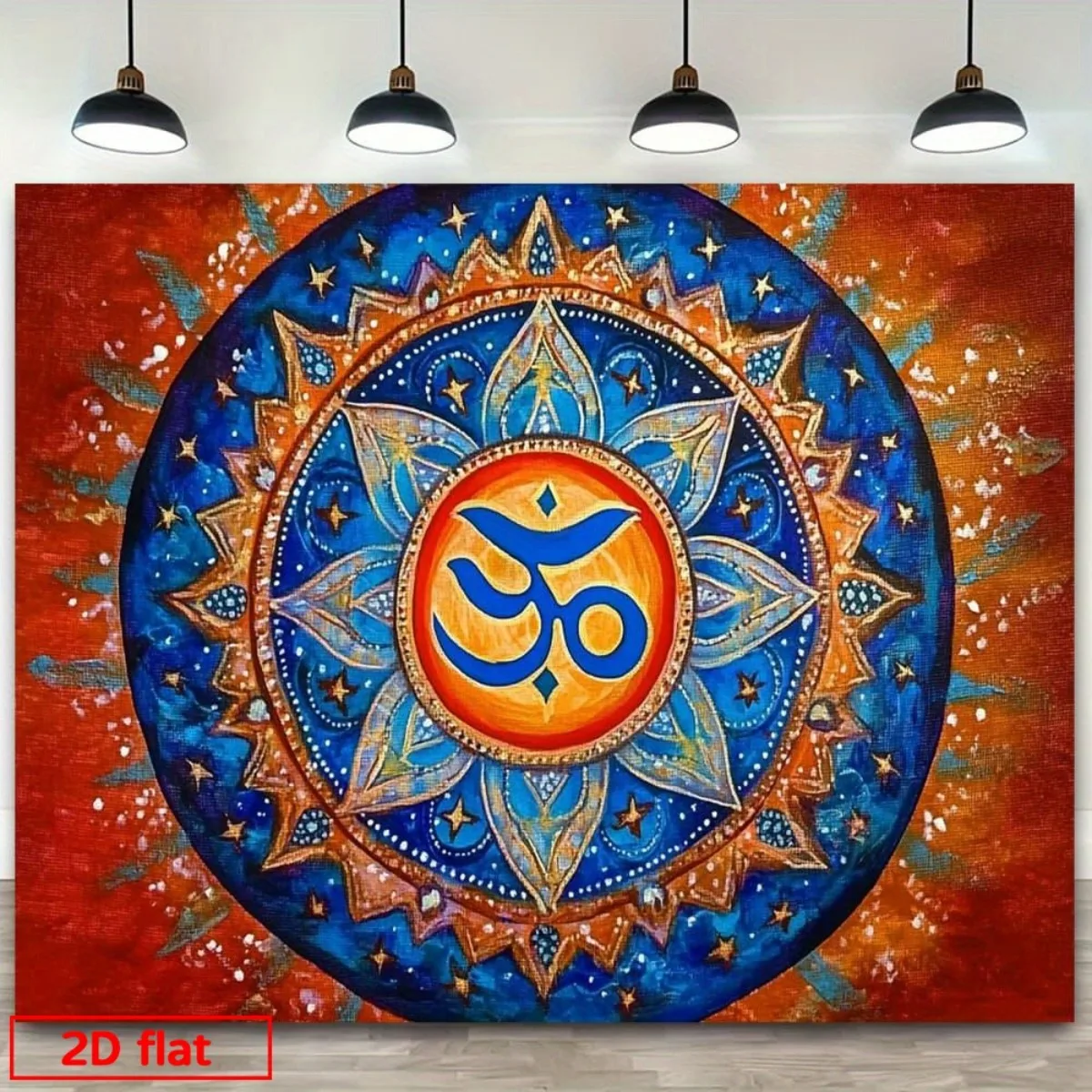 Vibrant Om Mandala Spiritual Tapestry Boho Yoga Wall Hanging Chakra Decor Ethnic Indian Art for Room Meditation 180x230cm