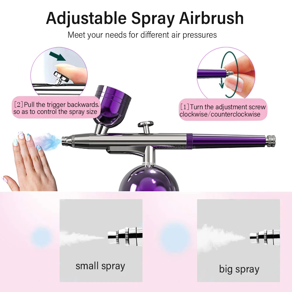 Airbrush Nail With Compressor Portable Airbrush For Nails Cake Painting Airbrush Nail Art Paint Air Brush Kit With Compressor