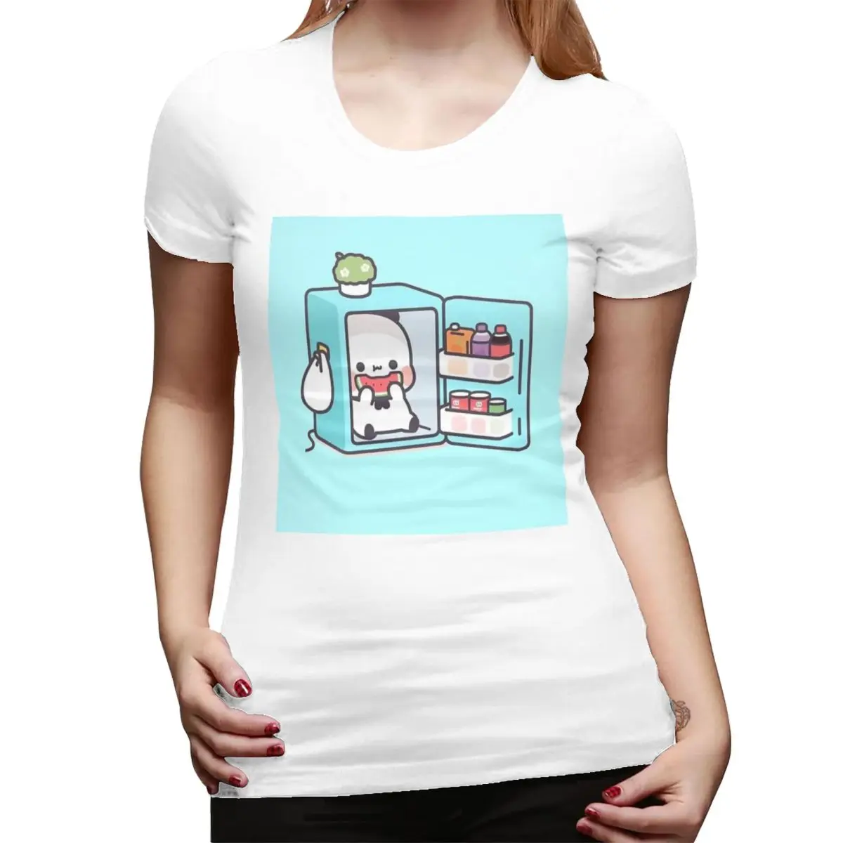 

Футболка Panda Brownie Bear Mochi Cats для женщин, уличная одежда с круглым вырезом, футболки, женские футболки, короткая летняя одежда, топы