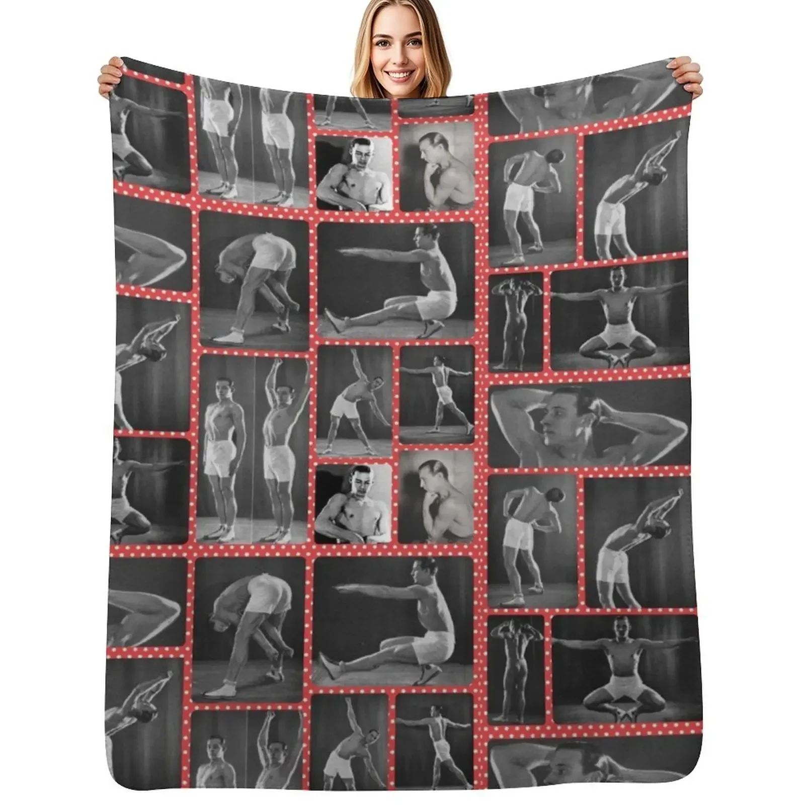 Manta suave y esponjosa para el hogar, con diseño de rutina de entrenamiento de Rudolph Valentino, anti-desprendimiento de pelusas