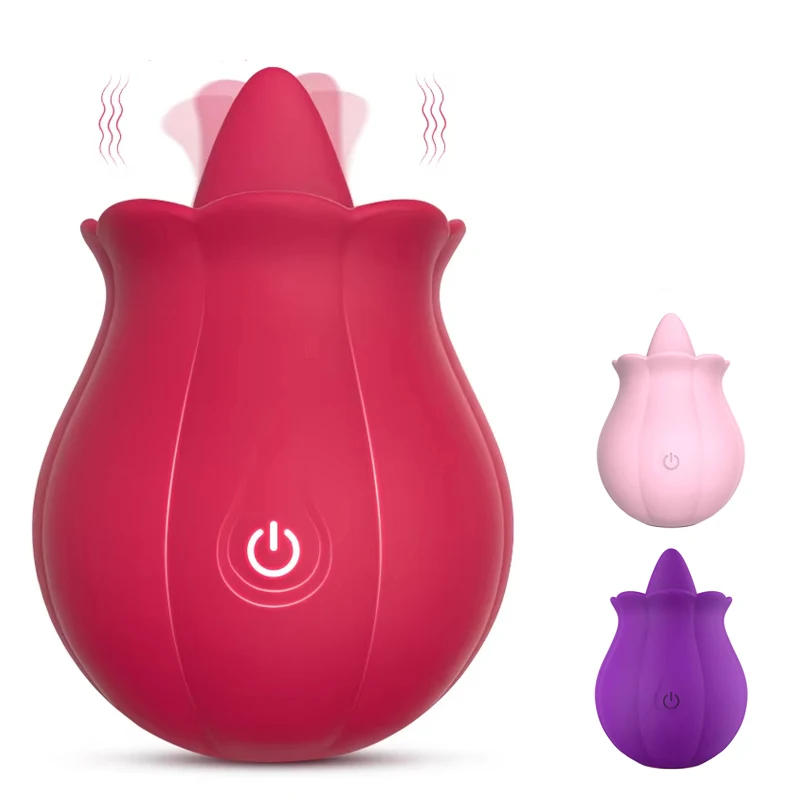 Clitoris Stimulator Licking Vibrator Rose Shape Clit Nipper Massage Masturbator Women Female Powerful Vibrating Mini Sex Toy