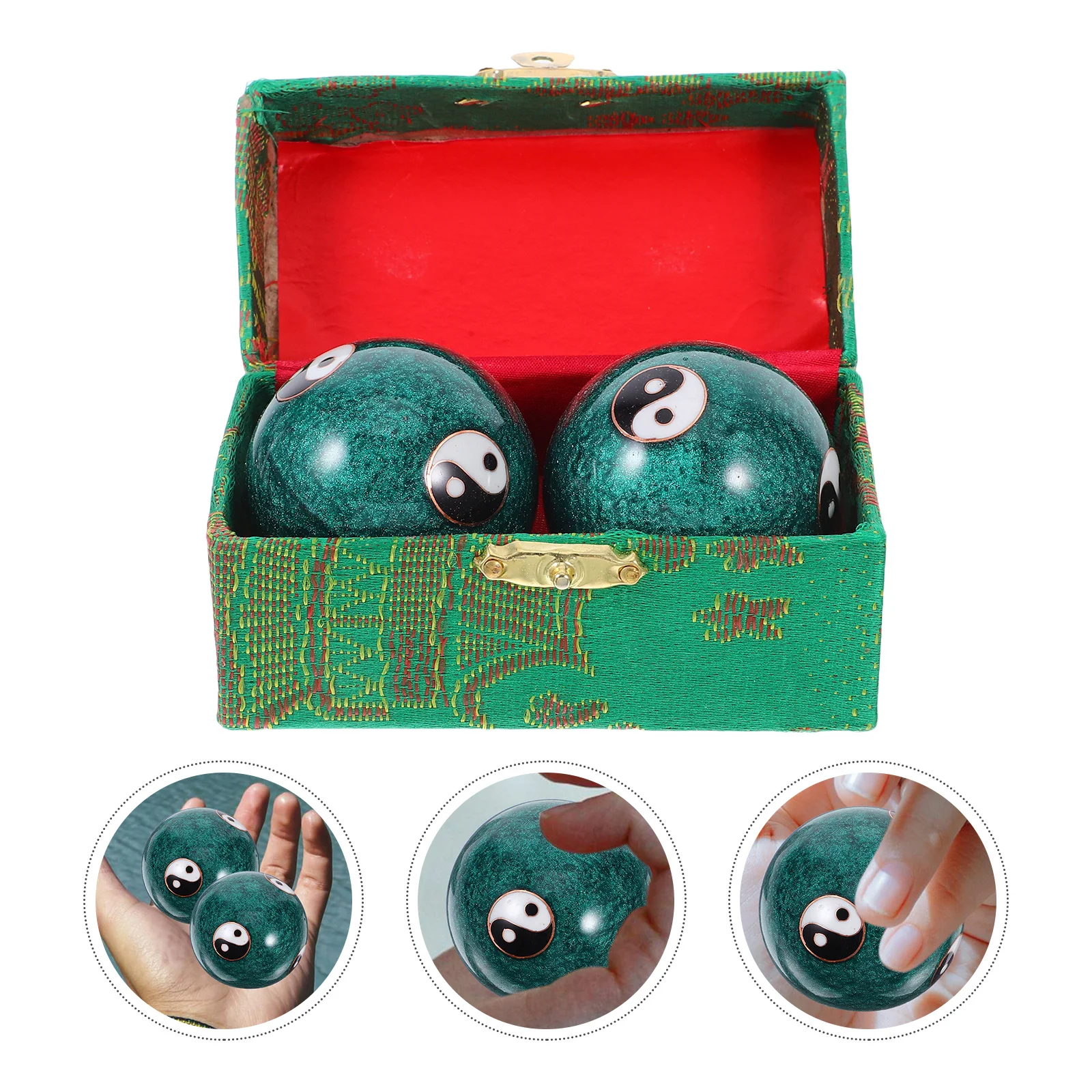 

2 Pcs Tai Hand Exercise Massager Enamel Health Care Handheld Massage Ball Trigger Point Stress Relief Pain Therapy