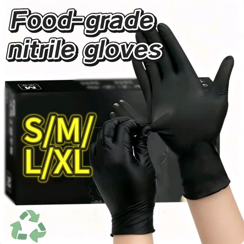 

10/100/200/300/400 шт. перчатки для пищевой промышленности, утолщенные, прочные, красивые, кухонные, бытовые, сливные перчатки для масла, черные Ding Qing
