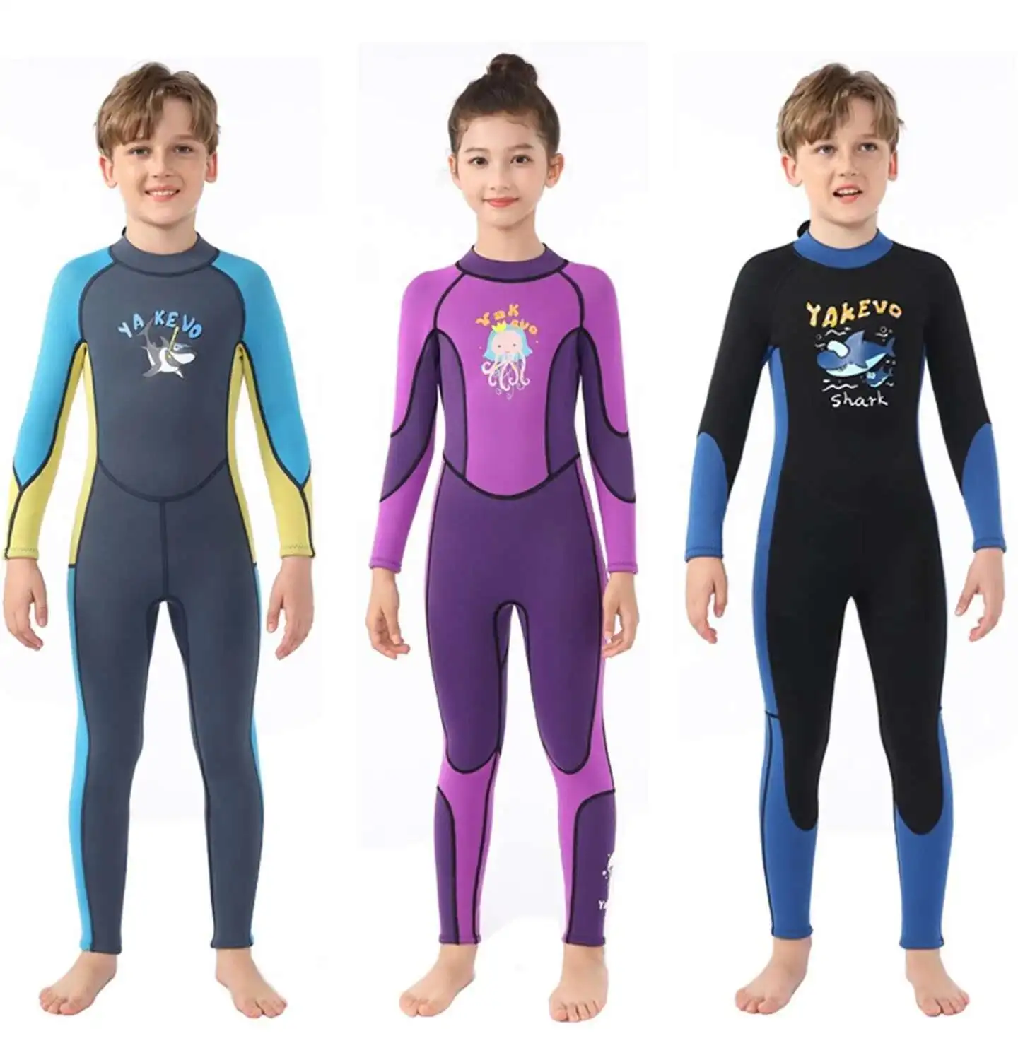 

Children's Wetsuit 2.5mm Neoprene Boys And Girls One Piece Diving Suit Long Sleeved Surfing Snorkeling Winter Thermal Swimsuit