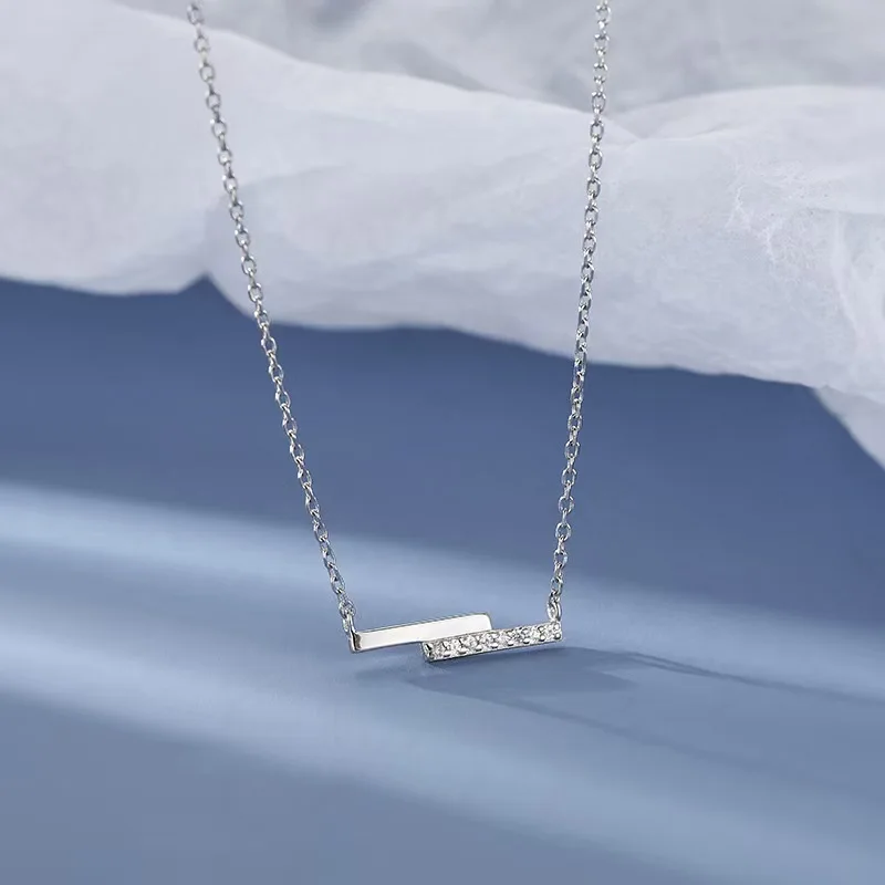 

French Irregular Geometric Pendant Necklace For Women S925 Pure Silver Minimalist Personalized Party Jewelry