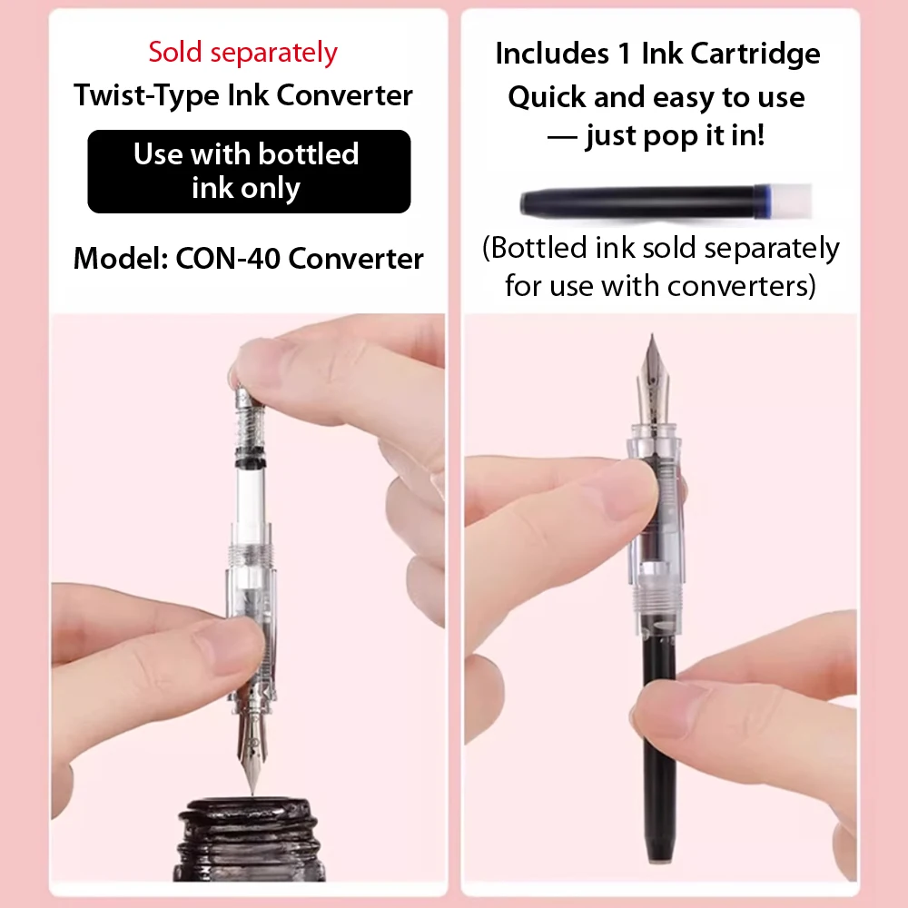 PILOT Kakuno Fountain Pen Madoromi Dream Series Interchangeable Ink Cartridge Beginner-Friendly  CON-40 Converter Cleaning