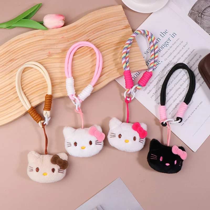 Y2K Cartoon Hello Kitty Phone Strap Cute KT Cat Phone Chain Wristband Keychain Anti Lost Mobile Phone Lanyard Camera Charm