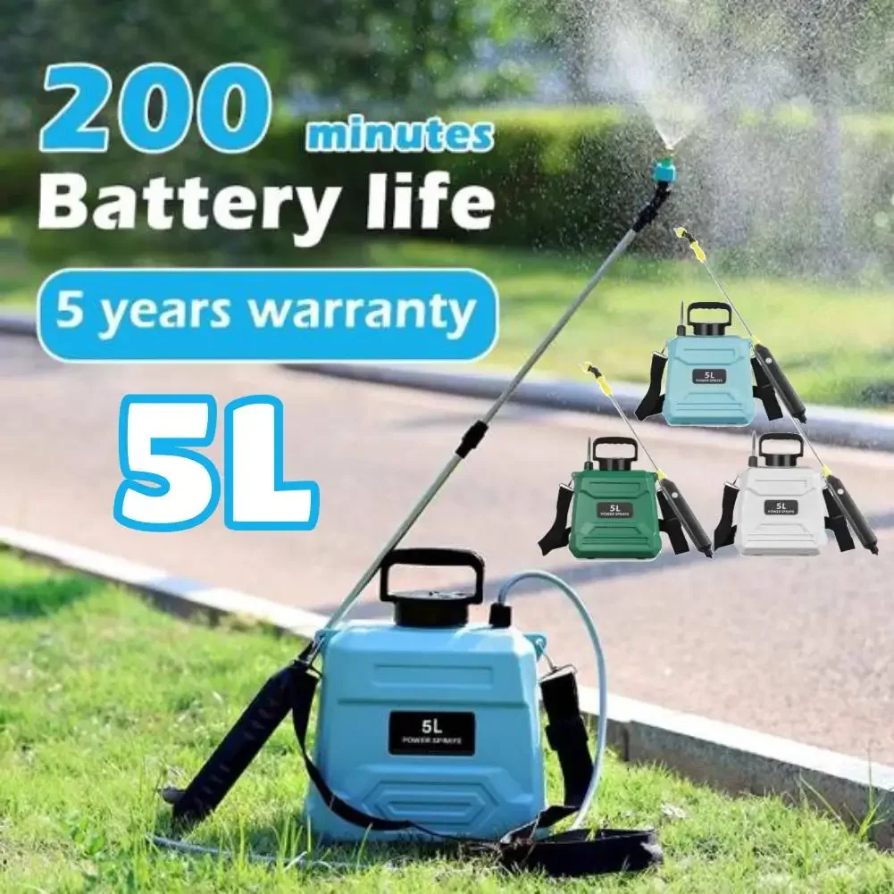 

5л плечевой распылитель пестицидов, автоматический распылитель, USB перезаряжаемый спринклер для газона, 3 режима, многофункциональный для чистки стекла