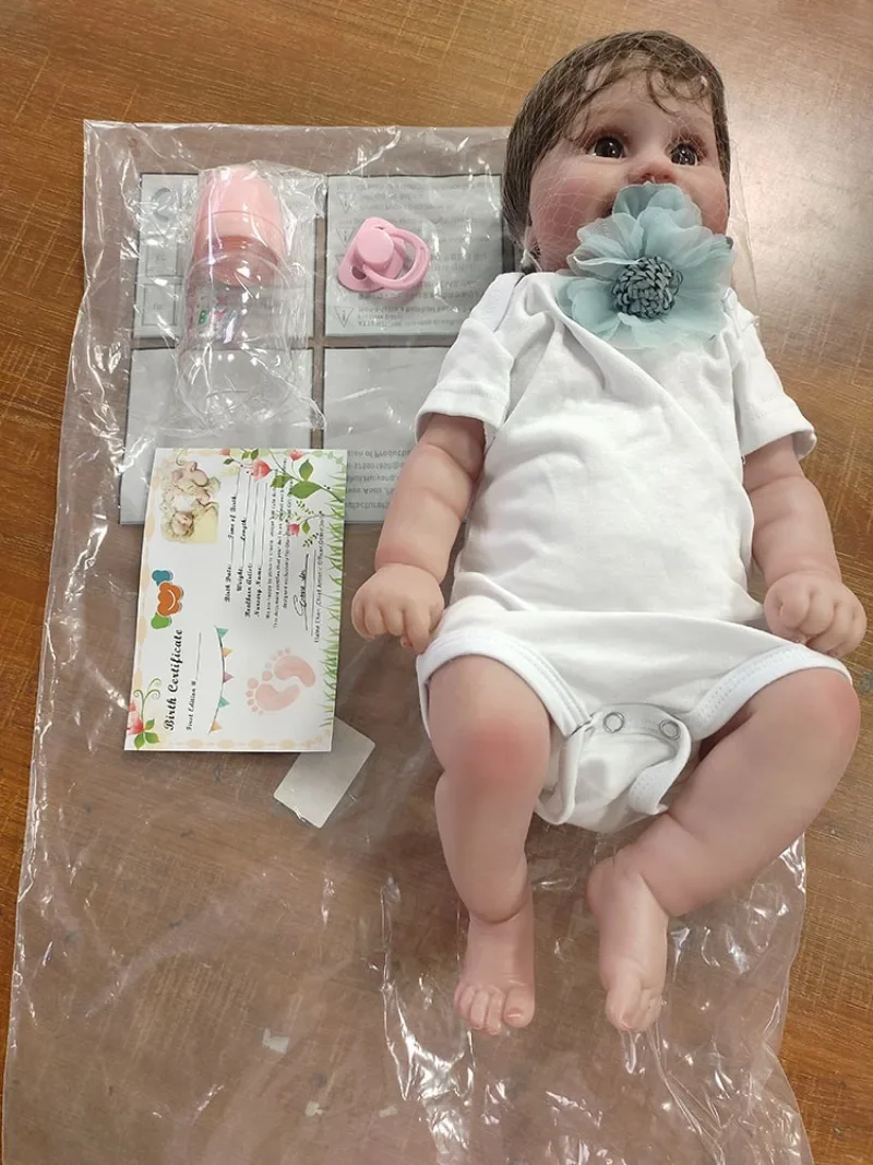 50CM Reborn-poppen Zacht volledig siliconen lichaam Waterdicht Levensecht Realistisch Zichtbare aderen Huidskleur Baby Reborn Doll Kit Meisjescadeau