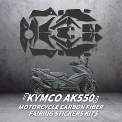 Für kymco ak550 2021 motorrad original design kohle faser schutz aufkleber kits fahrrad körper kunststoff teile bereich dekoration