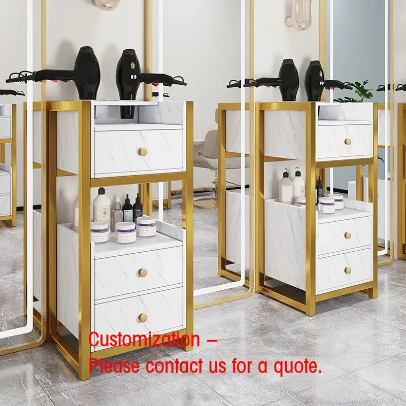 custom.Latest Design Salon Furniture Gold Salon Trolley Removable Beauty Trolley Makeup Storage Trolley