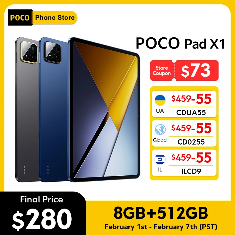 POCO Pad X1 Global Version  Snapdragon 7+ Gen 3 Octa-core CPU Tablet 8850mAh 13MP Camera 11.2" 3.2K Display 144Hz