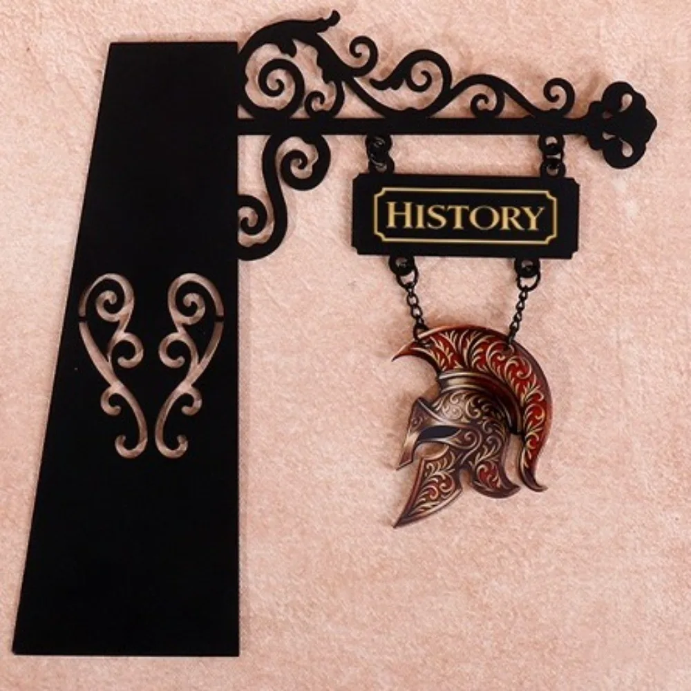 Creative Metal Book Divider Lightweight Decorative Bookend Hanging Plaque Book Pattern Book Partition Board Wall Decoration