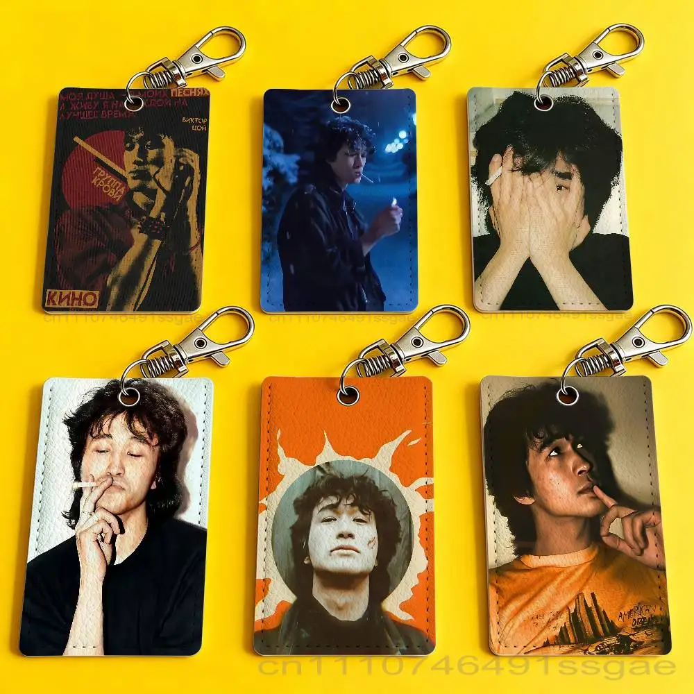 

Band K-Kino V-Viktor Tsoi Badge Holder Keychain For Bank Business Work Card Holder Student Card Protective Case Bus Card