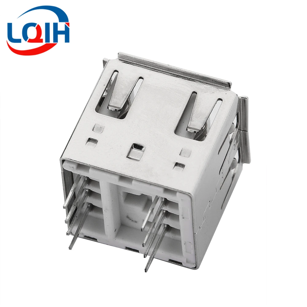 5PCS USB Double Layer AF180 Tara Base Direct Insert Double Layer Vertical 8pin Crimping Length 14.2mm