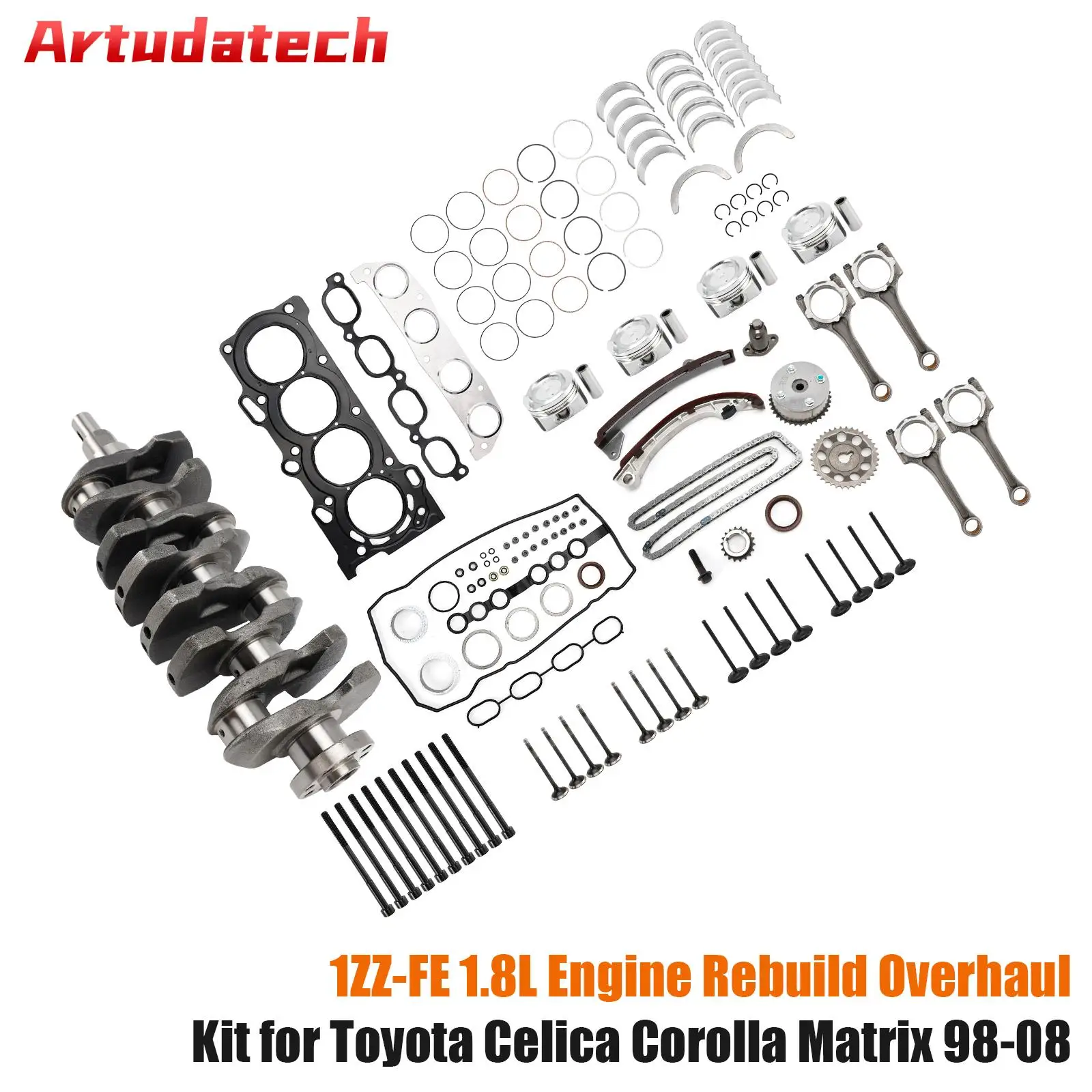 

Artudatech 1ZZ-FE 1.8L комплект для ремонта двигателя для Toyota Celica Corolla Matrix 98-08 автомобильные аксессуары