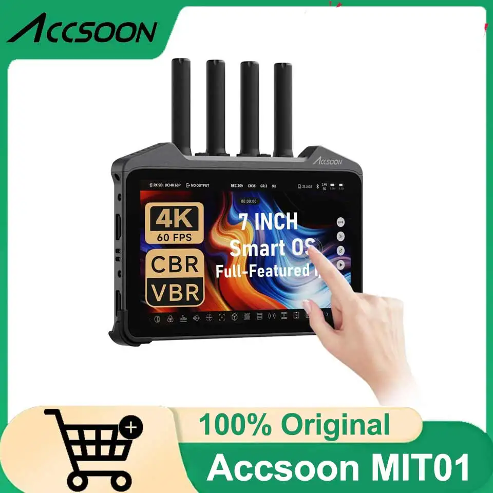 

Accsoon CineView M7 Pro Монитор 7 "сенсорный экран Беспроводной видеомонитор Приемник Камера Полевой монитор 1000 нит для прямой трансляции