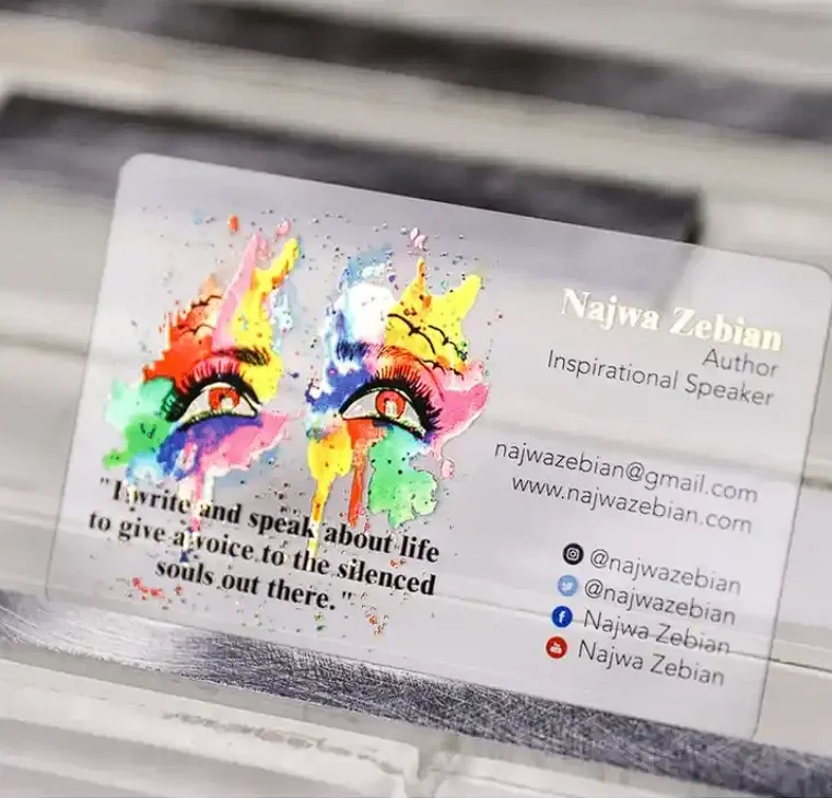 200pcs Custom Printed Logo Luxury Plastic Transparent PVC Business Card