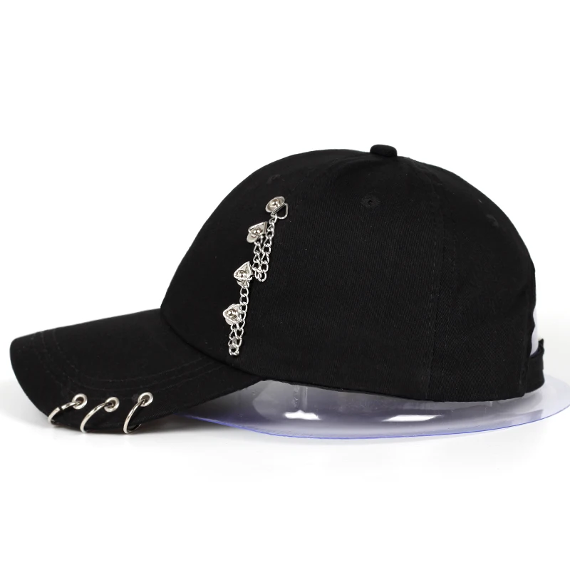 Hot Selling Fashion Iron Ring Ball KPOP Hats Adjustable Baseball Cap hats fashion snapback hats women sun hat men