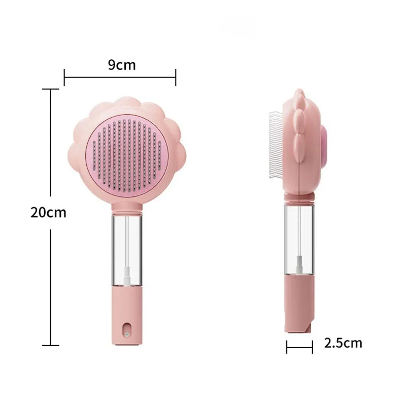 New Sunflower Pet Hair Removal Comb Cat Spray Massage Comb Anti-flying Self Cleaning Pet Cat Needle Comb