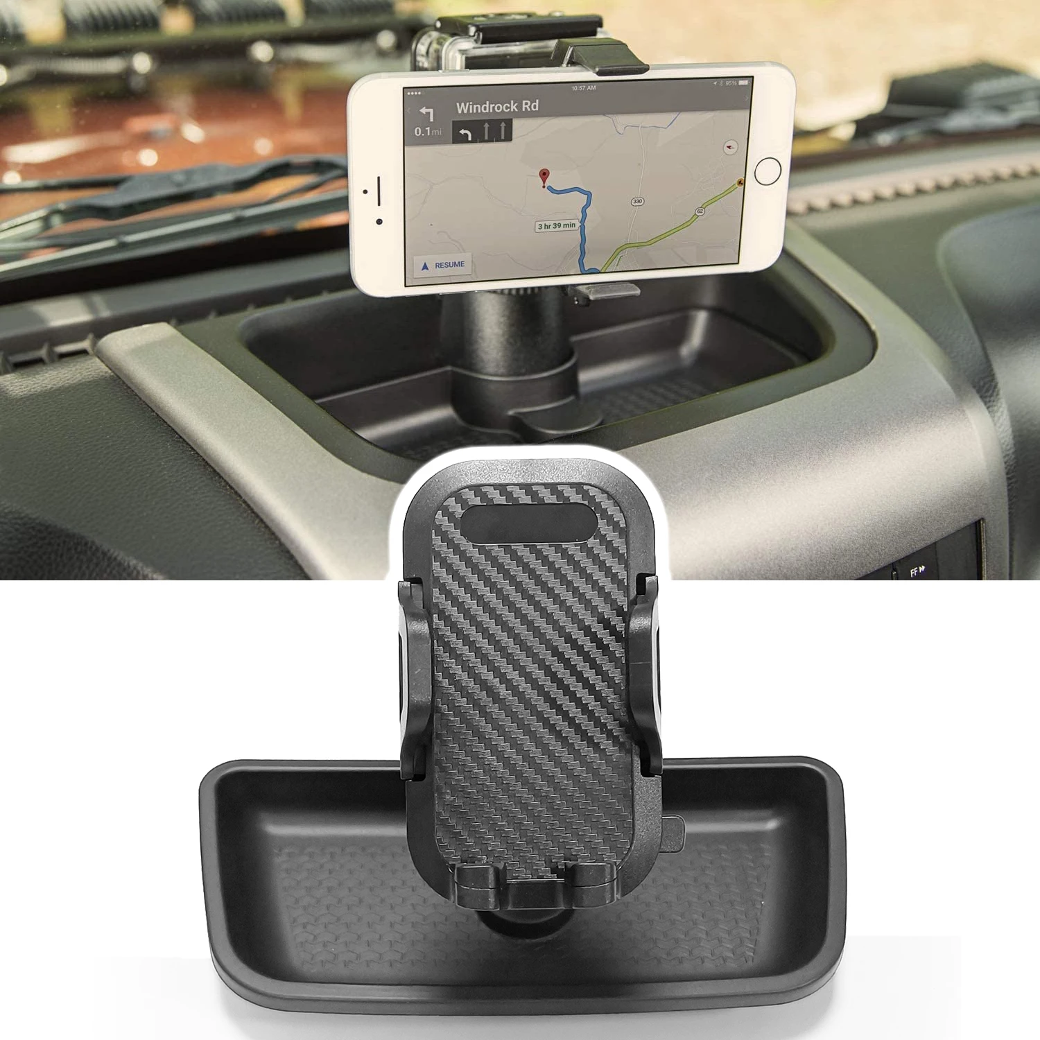Car Dashboard Phone Mount Organizer Tray For Jeep Wrangler JK 2011-2017 Dash Multi-Mount Insert Holder