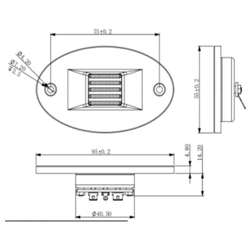 FFYY-DIY Ribbon Tweeter 4 Ohm Oval Aluminum Cover Haier Style High Pitch Pneumatic Speaker Super Tweeter 2Pcs