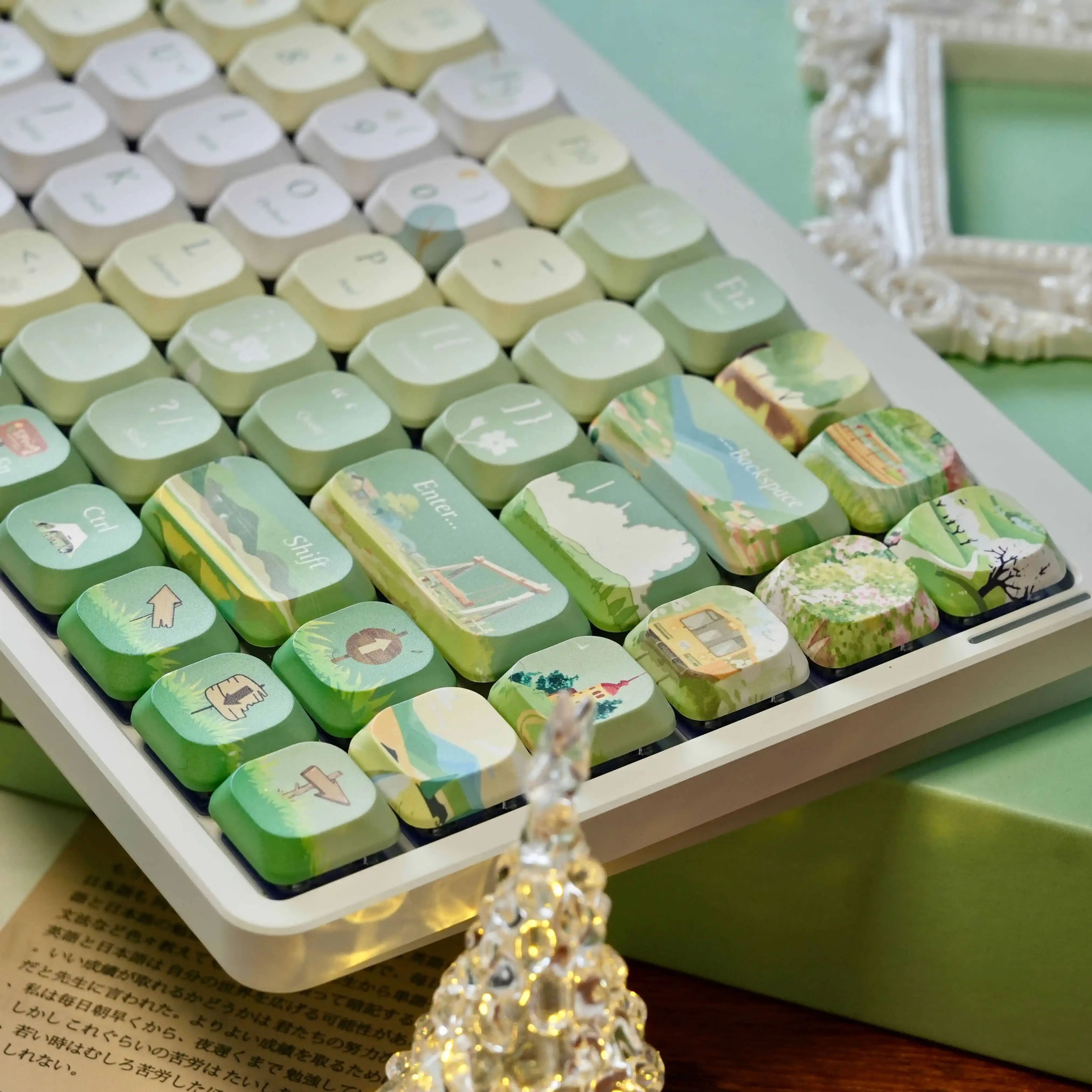 Keycap Profil Rendah 120 Tombol 5MM ADA Keycap Double Shot PBT Keycaps untuk MX Switch 60% 65% 75% Gamer Mechanical Keyboard Cap