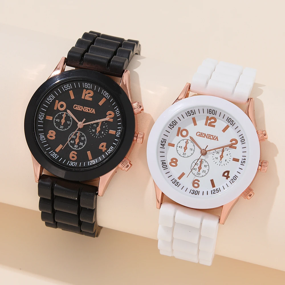 New Luxury Women\'s Watch Fashion Luxury Elegant Alloy Wristwatch Silicone Strap Couple Watch Quartz Holiday Gifts