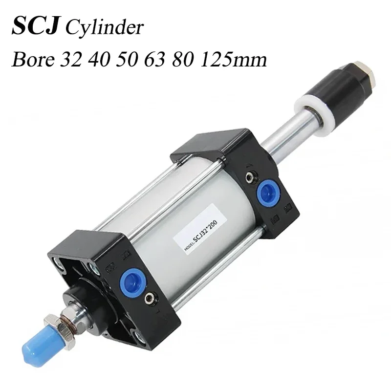 HLH SCJ32/40/50/63/80/125mm Adjustable Standard Pneumatic Cylinder High Thrust Air Cylinder Piston Stroke 25/50/75/100/200/300mm