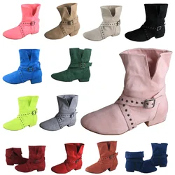 Wedopus 28 Kleuren Aangepaste Hak Salsa Dance Boots Roze Suède Korte Laarzen Voor Dance Warming-Up Dance Schoenen Enkellaars