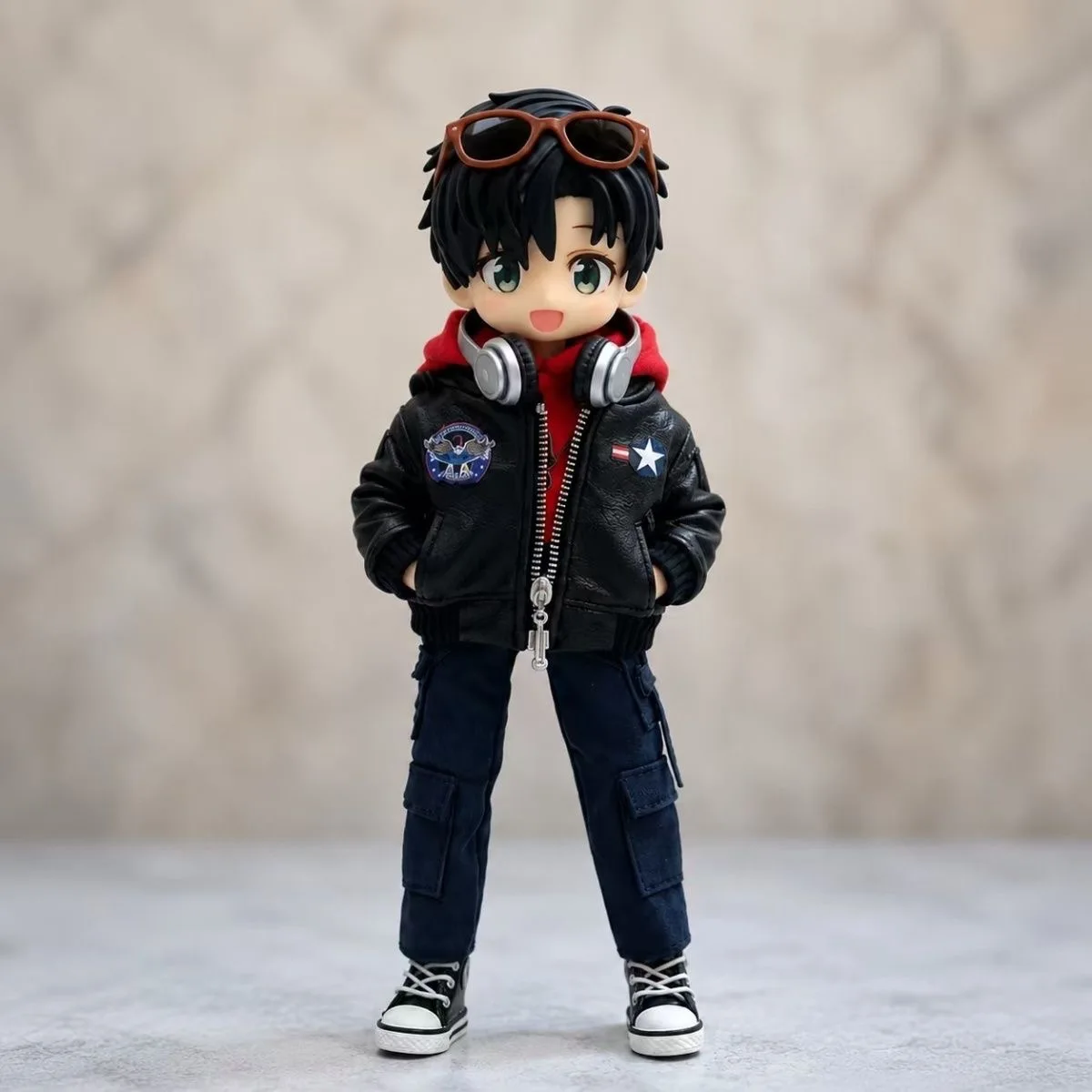 1/12 Boy Doll Outfit American Pilot Leather Jacket Set Cargo Pants Cool Teen Doll Clothes Accessories