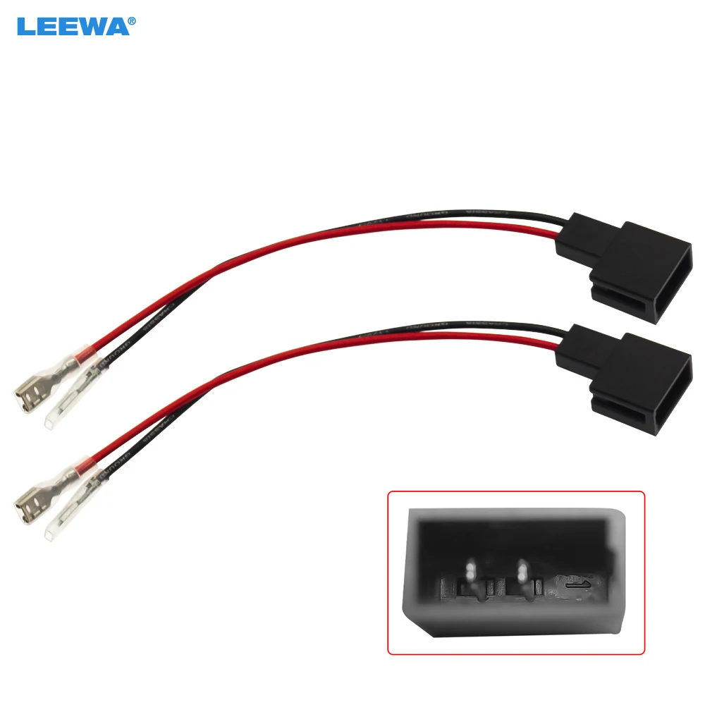 

LEEWA 2pcs Car 2Pin Stereo Speaker Wire Harness Adaptors For Mitsubishi Auto Speaker Replacement Connection Wiring Plug Cables