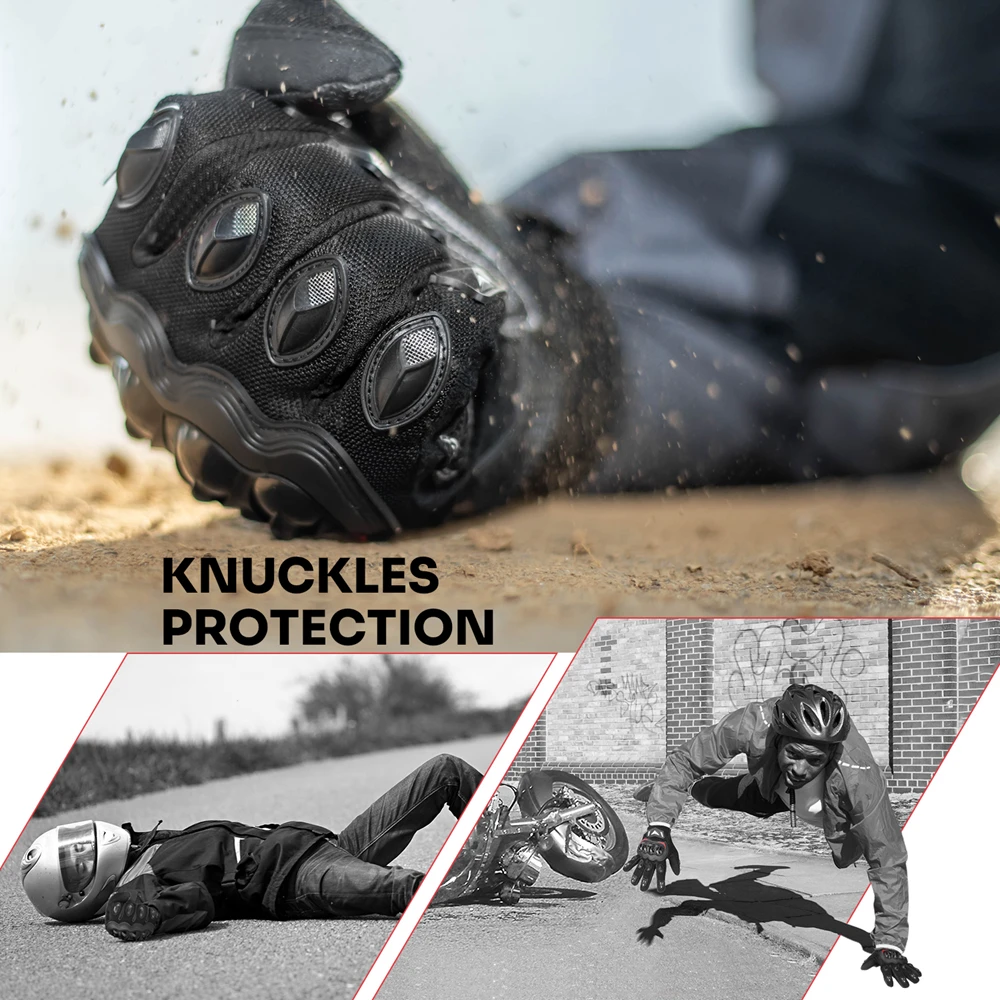 KEMITOUR Summer Motorcycle Gloves CE Touch Screen Sports Moto Luvas Protective MTB Guantes Gloves For Men Women Black