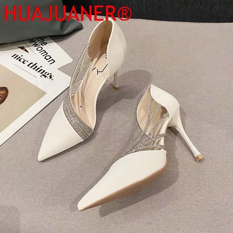 2023 Spring Luxury Women Rhineston Stiletto High Heels Pumps Scarpins Designer Lady Black Heels Wedding Party Bridal Prom Shoes