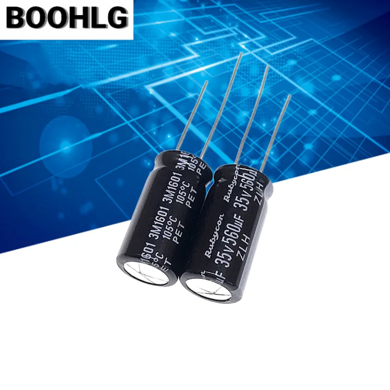 10pcs Rubycon imported electrolytic capacitor 35v 560uf 10X20 ruby zlh high frequency, low resistance and long service life