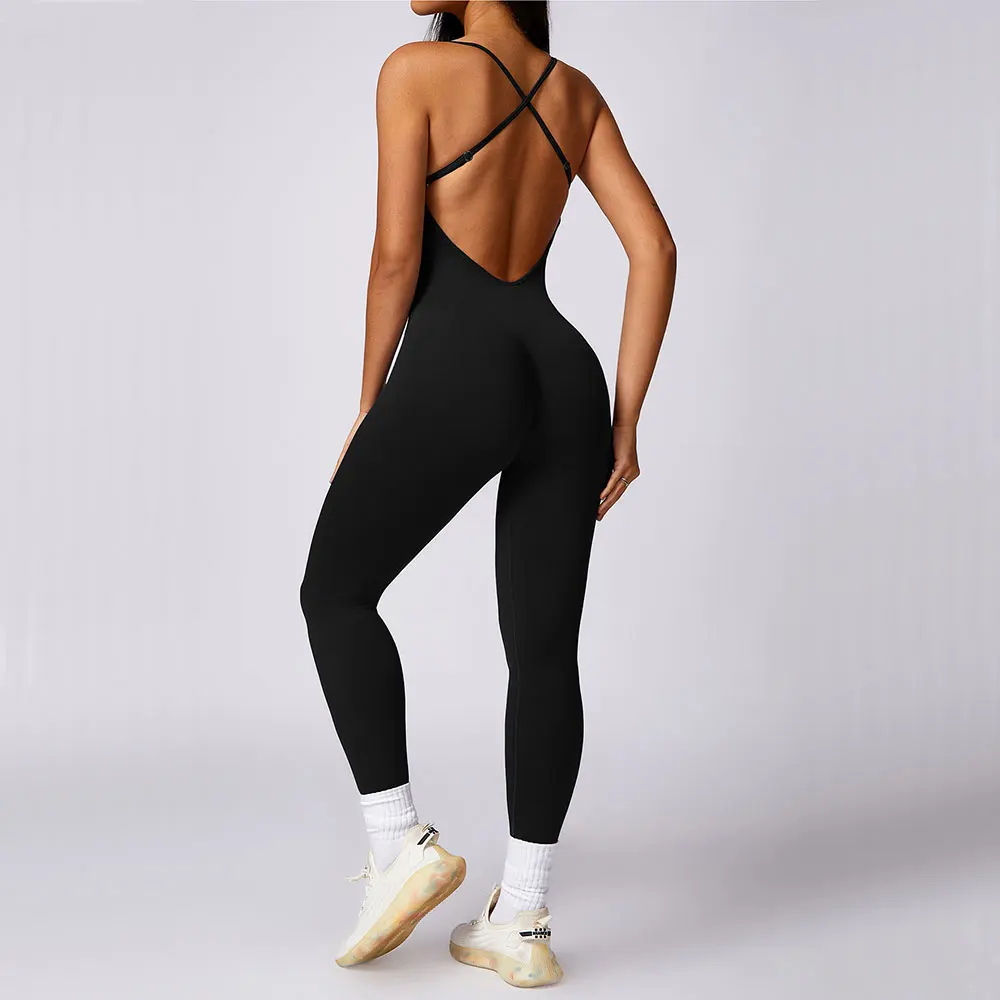 Seamless Gym Romper Backless Set Fitness Workout Clothes Bodysuit Siamese Sportswear Women Jumpsuit One-piece Playsuit Yoga Suit