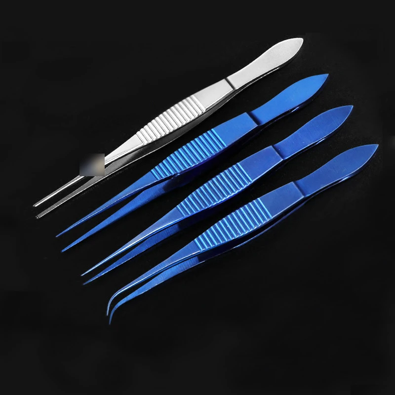 

Double eyelid cosmetic plastic equipment tweezers microscopic 10cm tissue head 0.5mm tooth ophthalmic tweezers