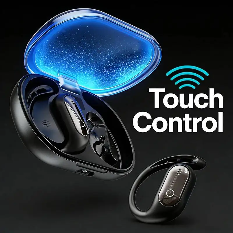 

Flowing Sand Luminous AI Translation Headphones Wireless Bluetooth 5.4 Hifi Stereo Non In Ear Air Conduction Ear hook Painless